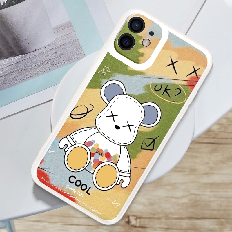 Ốp iphone - Ốp lưng iphone cạnh vuông viền camera Bear cool dành cho ip 6 đến 14promax - ng072