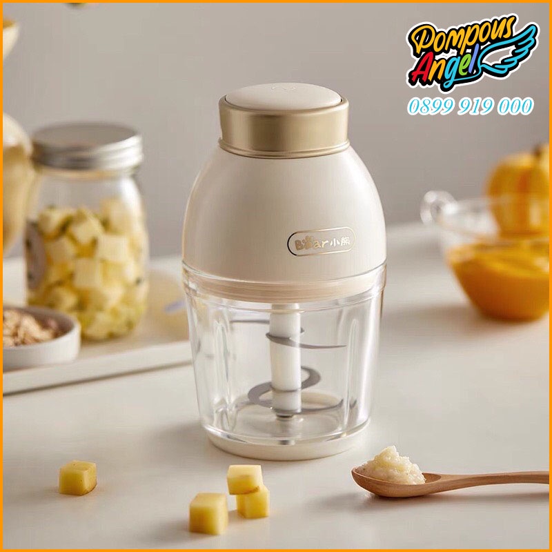 Máy xay thịt ăn dặm dao 6 cánh cối thuỷ tinh BEAR QSJ-D02Q1 dung tích 600ml - 200W - Bảo hành 12 tháng