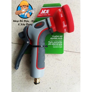 [Loại TỐT]Vòi xịt rửa xe/tưới cây 8 tia, chuôi Thau