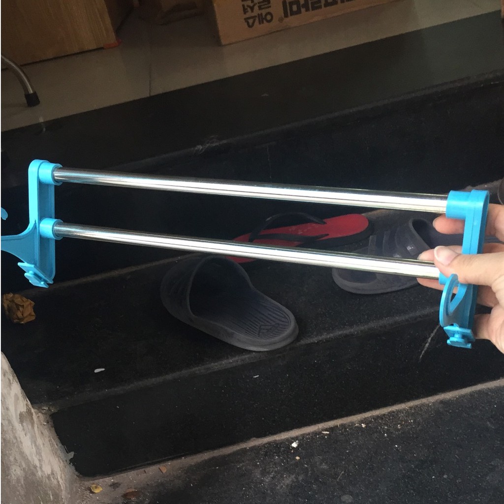 Giá đôi treo khăn dán tường nhà tắm 55cm, thanh móc treo khăn tắm, móc khăn