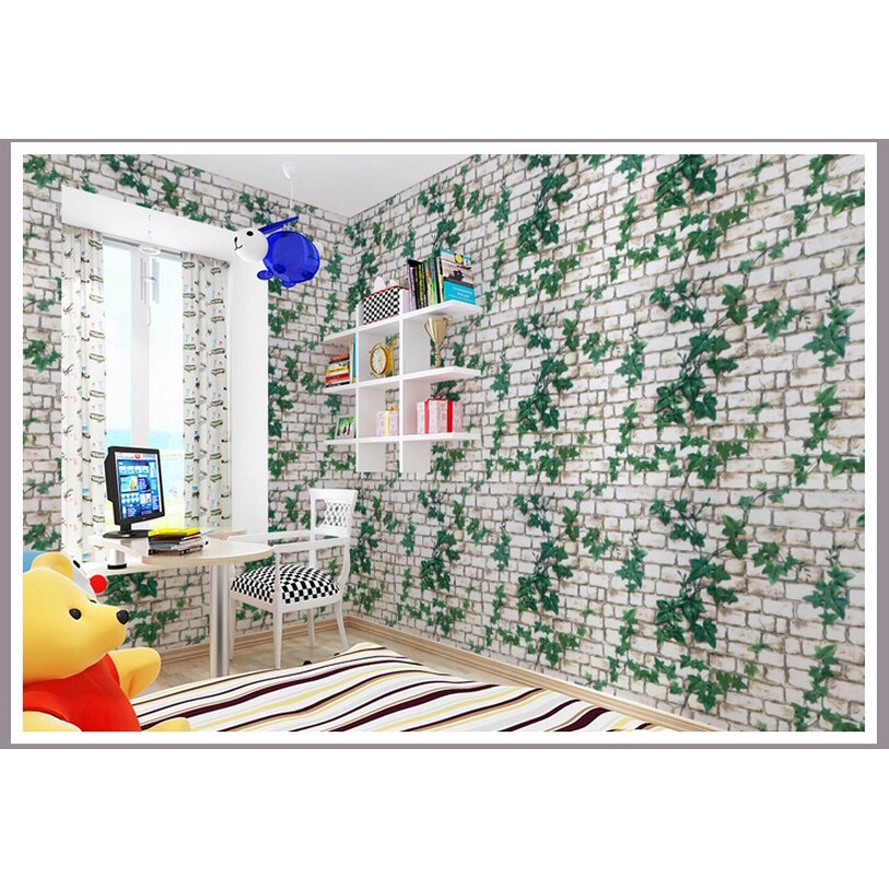 10m x 45cm giấy dán tường có sẵn keo - NHIỀU MẪU GIẢ GẠCH ĐÁ AUG004