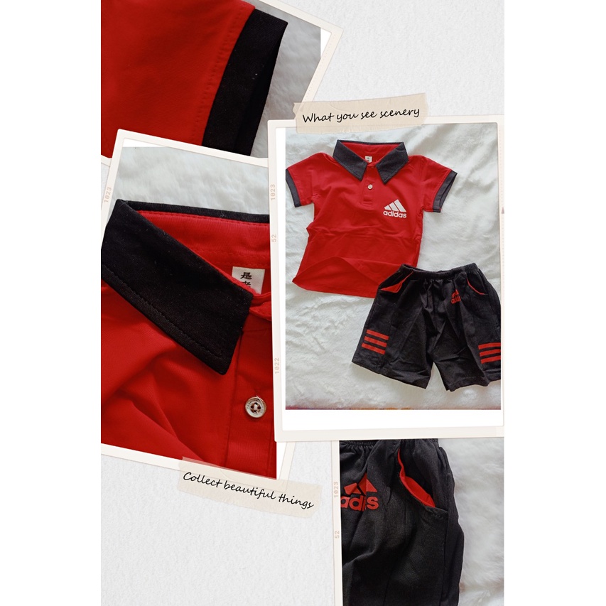 Đồ bộ Bé Trai, Set Bộ bé Trai áo thun cổ trụ quần có túi chất vải cotton tàu