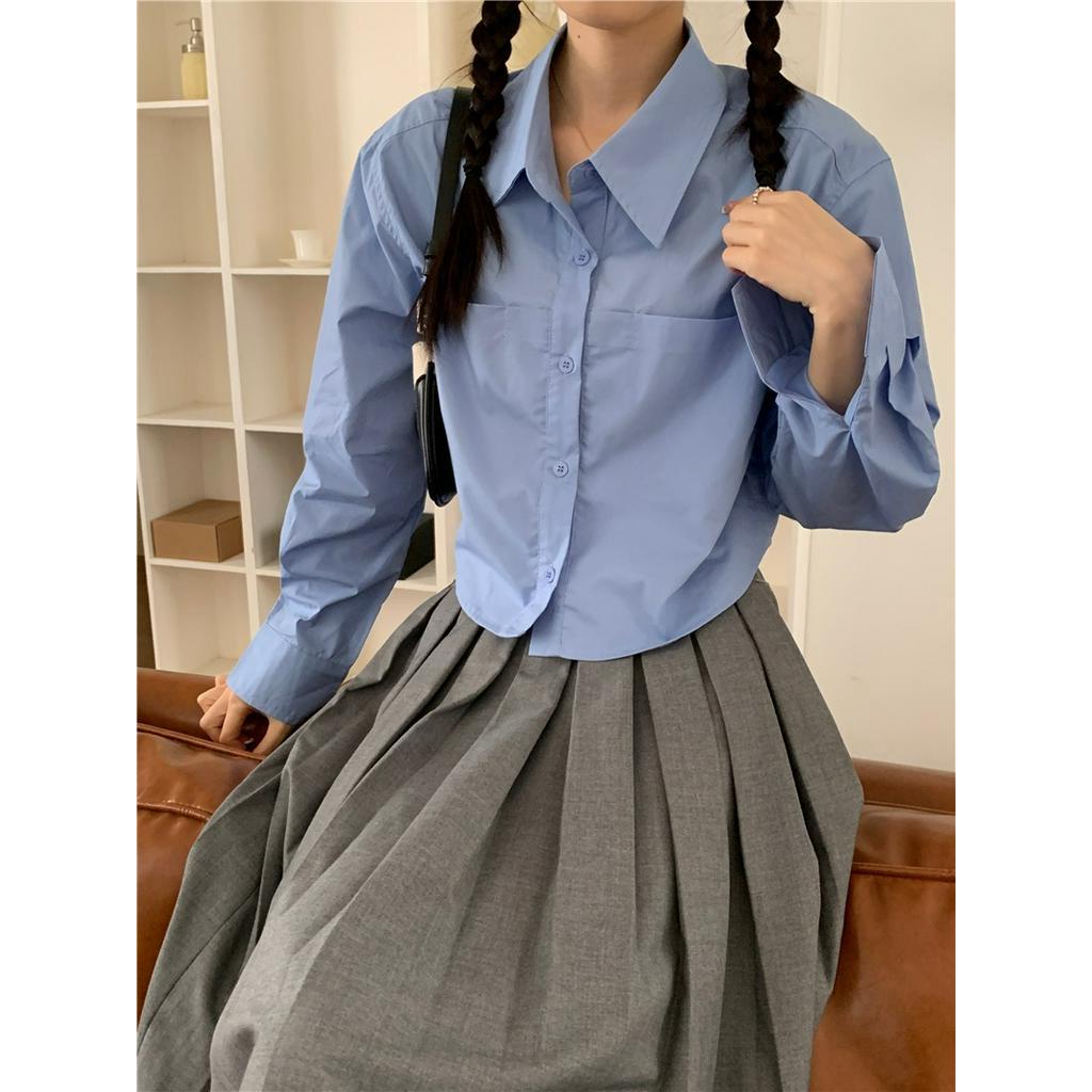 Áo Sơ Mi Ngắn Hở Eo Phong Cách Mới Dành Cho Nữ 61239