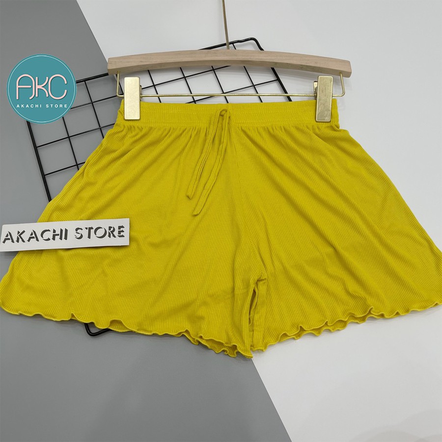Quần short nữ thun xòe trơn, quần đùi nữ đẹp cạp chun vải tăm thái mịn mát co giãn thỏa mái AKACHI – QD02 | BigBuy360 - bigbuy360.vn