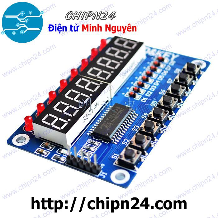 Mạch TM1638 hiển thị 8 Led 7 đoạn và 8 nút nhấn