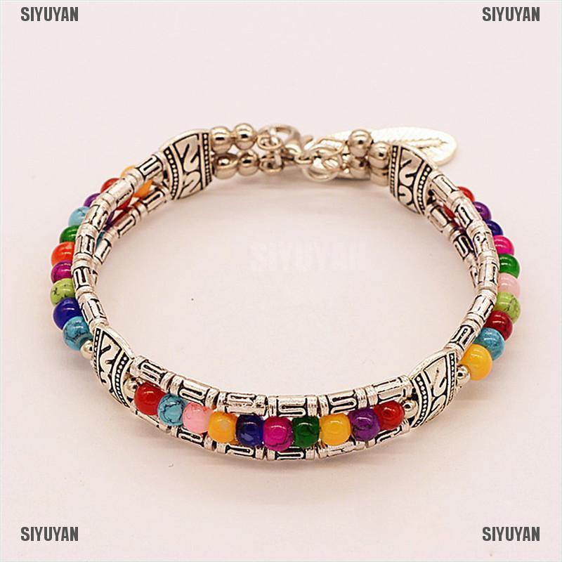 Vòng Tay Hợp Kim Đính Đá Ngọc Lam Phong Cách Bohemian | BigBuy360 - bigbuy360.vn