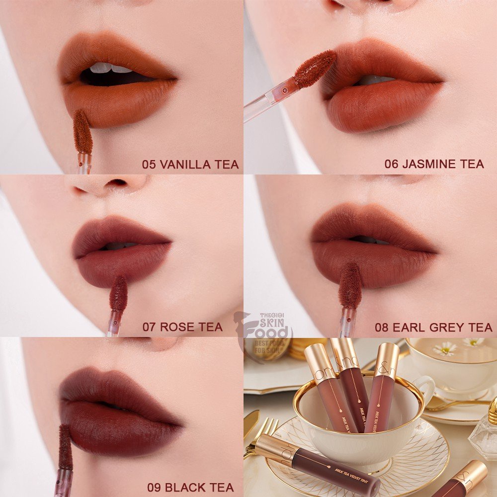 [NEW-Ver 2] Son kem lì trà sữa, lâu trôi, Hàn Quốc Romand Milk Tea Velvet Tint 4.4g