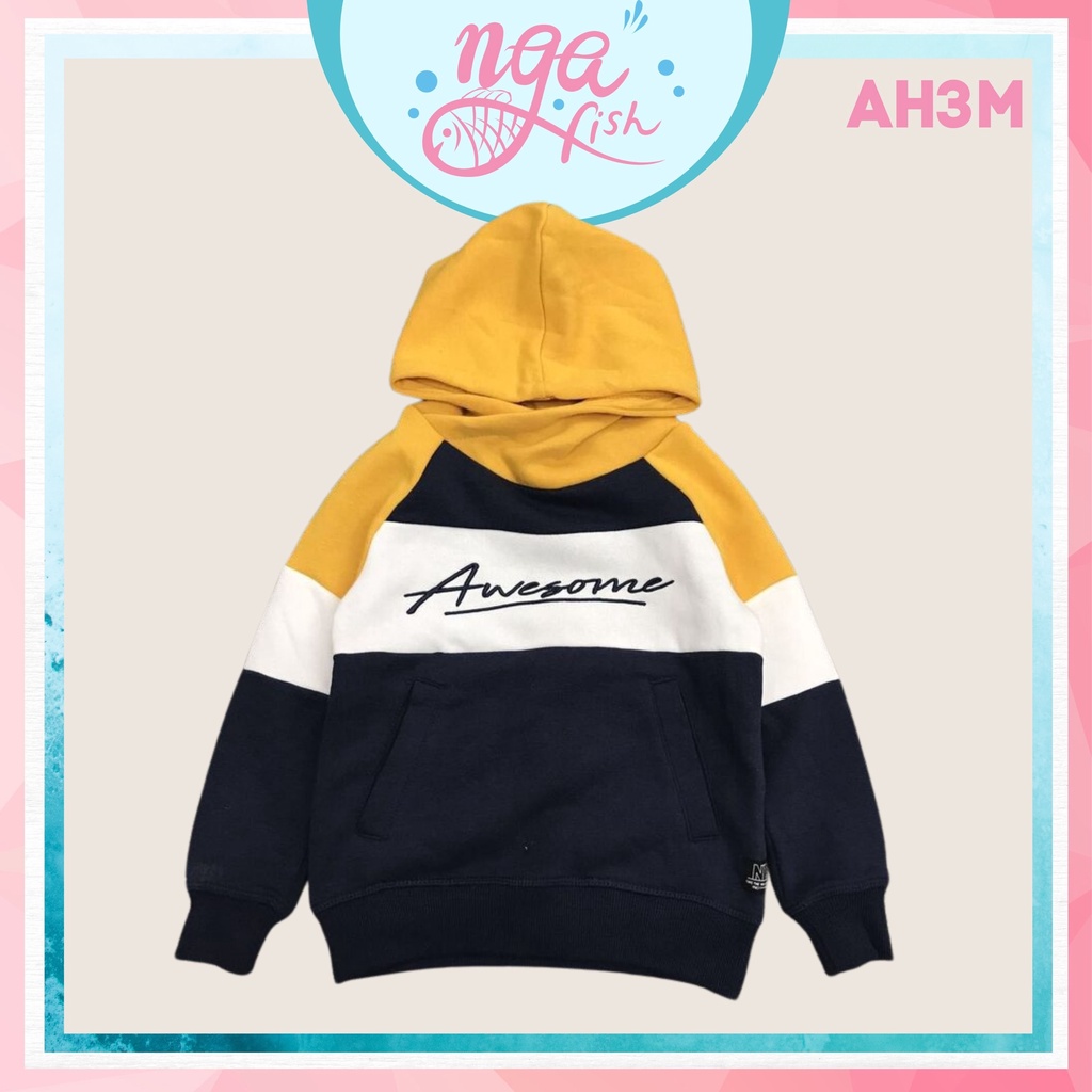 Áo hoodie dài tay cho bé kẻ 3 màu Dopo Dopo Boys cá tính Nga Fish AH3M