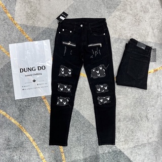 Quần Jean Khoá lệch vảy sơn - Quần Jean nam vá thở siêu nét