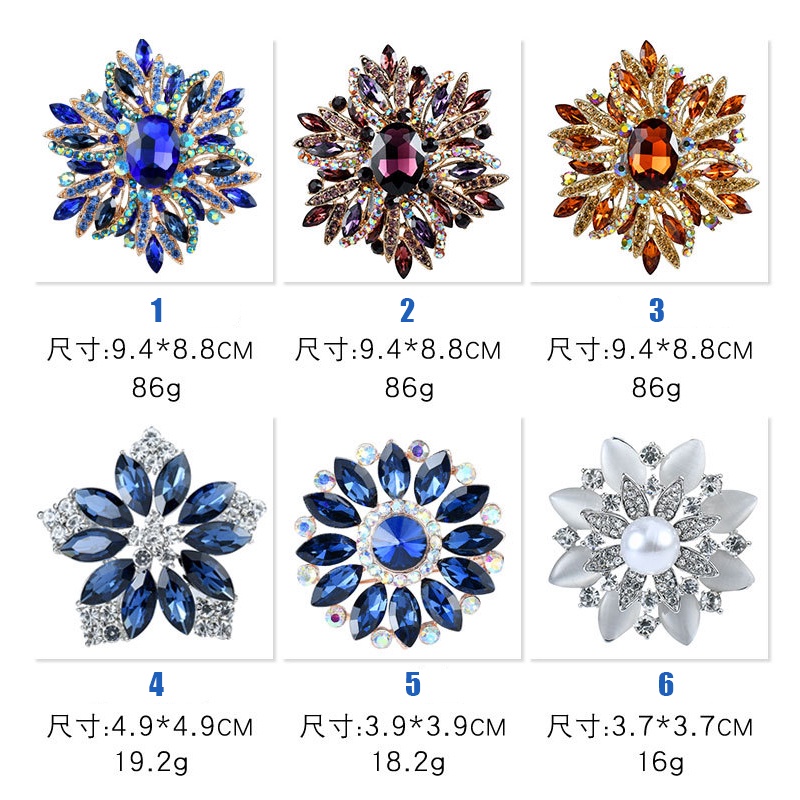 Trâm Cài Áo Đính Đá Pha Lê Cỡ Lớn Nhiều Màu Sang Trọng Thời Trang Cho Nam Và Nữ