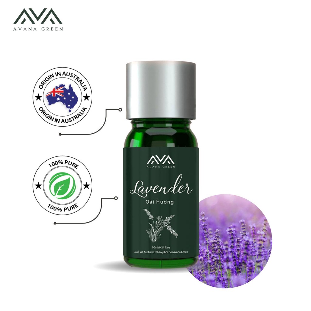 Tinh Dầu Hoa Oải Hương Lavender AVANA, Hàng Nhập Khẩu Cao Cấp Chính Hãng, Thiên Nhiên Nguyên Chất, 10ml