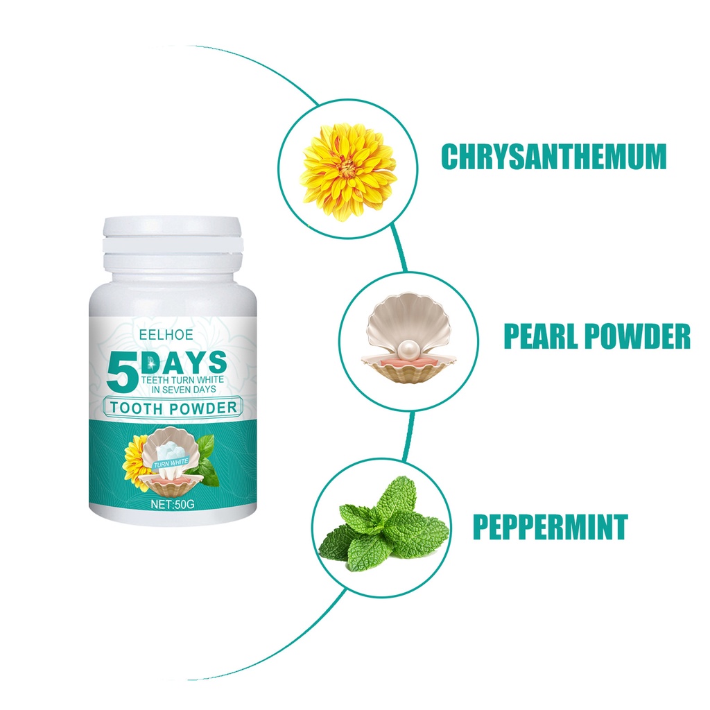 Bột tẩy trắng răng 30g / 50g / 100g chiết xuất tự nhiên làm sạch răng miệng