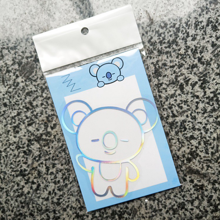 BT21 BTS laser nhiều màu sắc dán điện thoại di động