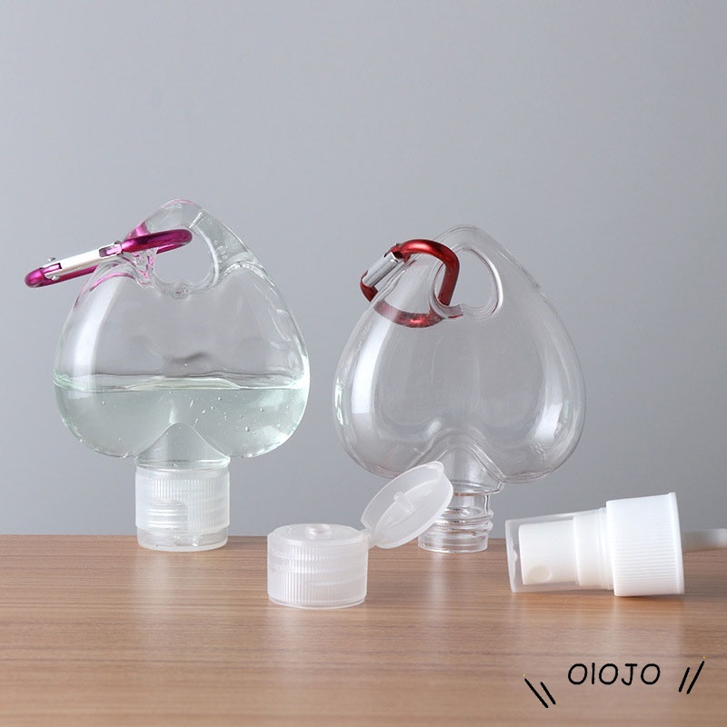 Giá Đỡ Chai Nước Rửa Tay 50ml Hình Trái Tim Có Móc Khóa