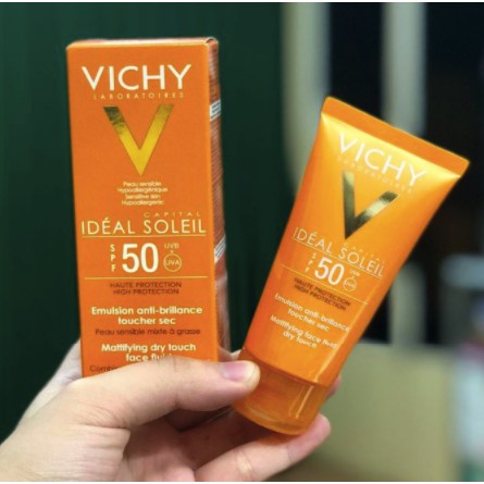 Kem chống nắng Vichy SPF 50 Ideal Soleil Emulsion Anti-Brillance mã MP47 | BigBuy360 - bigbuy360.vn