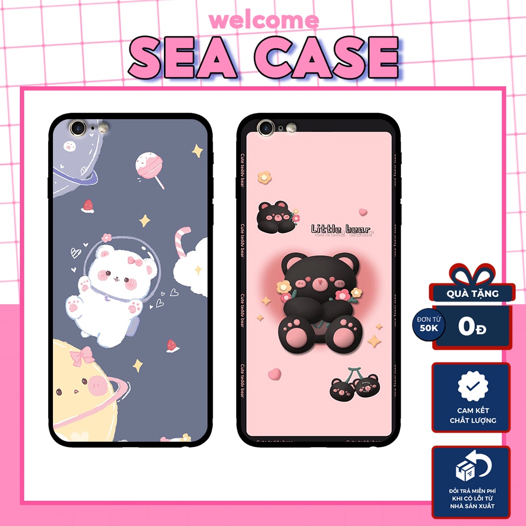 Ốp lưng IPHONE 6/ 6S/6 PLUS/ 6S PLUS hình gấu đáng yêu,dễ thương – ốp nhựa chống trầy,chống va đập