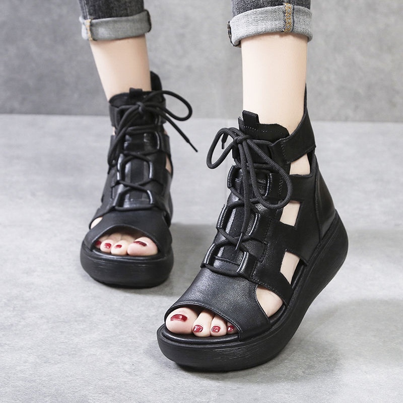 Giày Sandal Cao Gót Đế Dày Bằng Da Mềm Thời Trang Mùa Hè 2022 Dành Cho Nữ