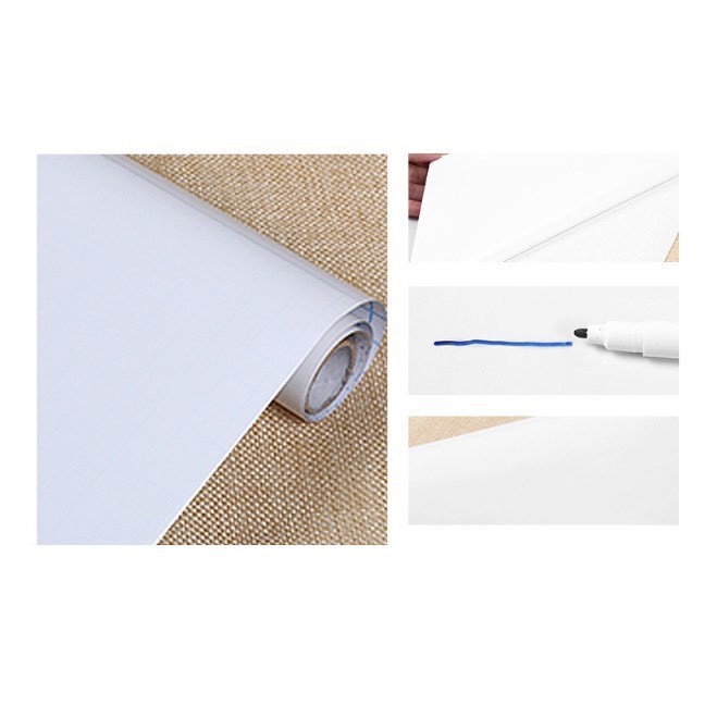 Màu trắng - Decal Bảng Trắng Viết Bằng Bút Lông Có Thể Xóa 45-60-90-120CMX200CM