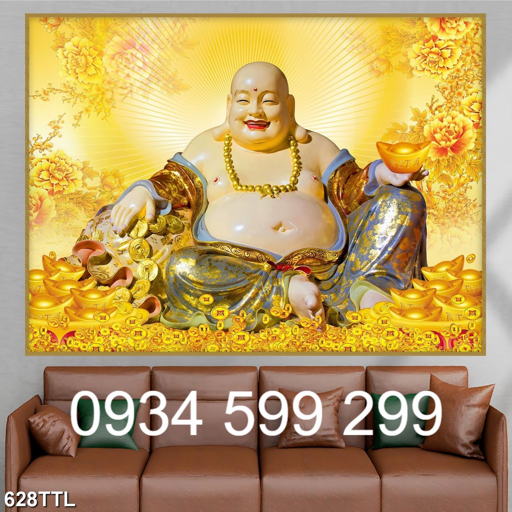 Tranh gạch men tượng phật di lặc - gạch tranh 3D dán tường ZH688