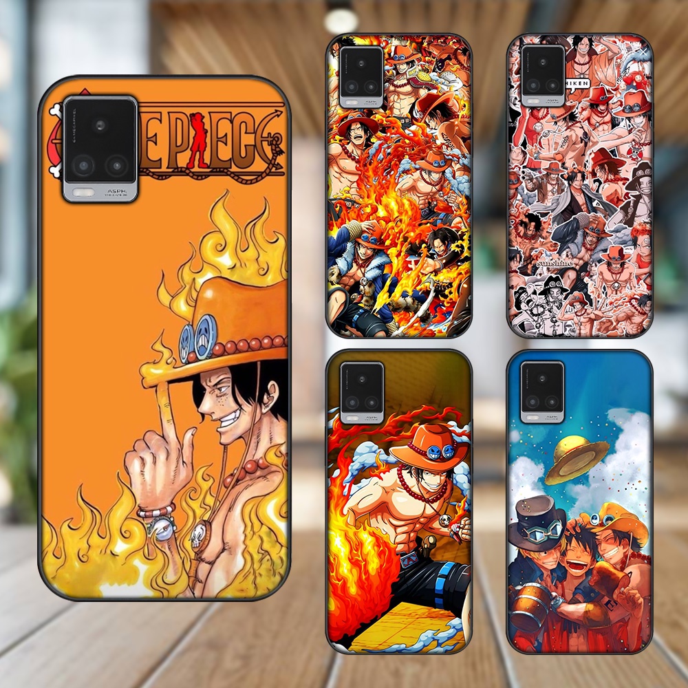 Ốp lưng Vivo V20 viền đen in hình Ace One Piece
