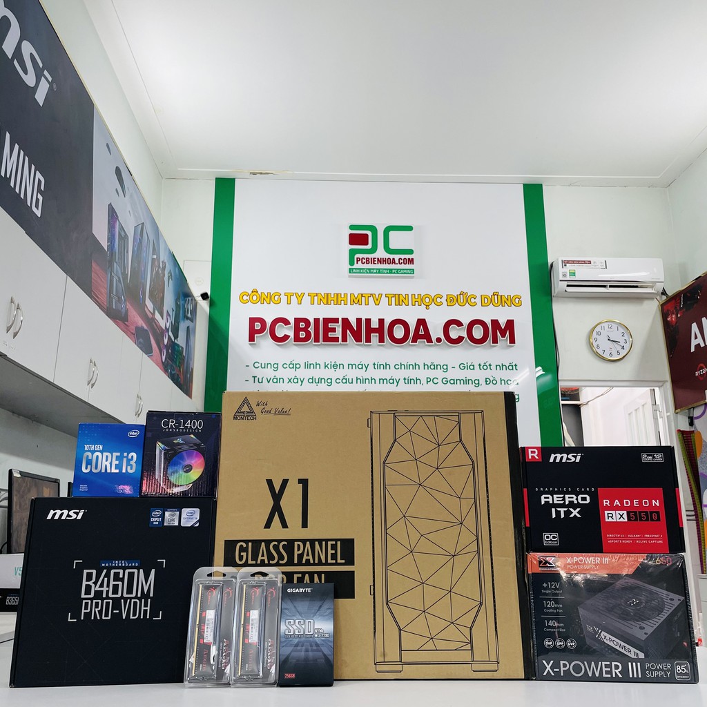 Máy tính I3 10100F B460M 16G 256G X650 550 2G mới