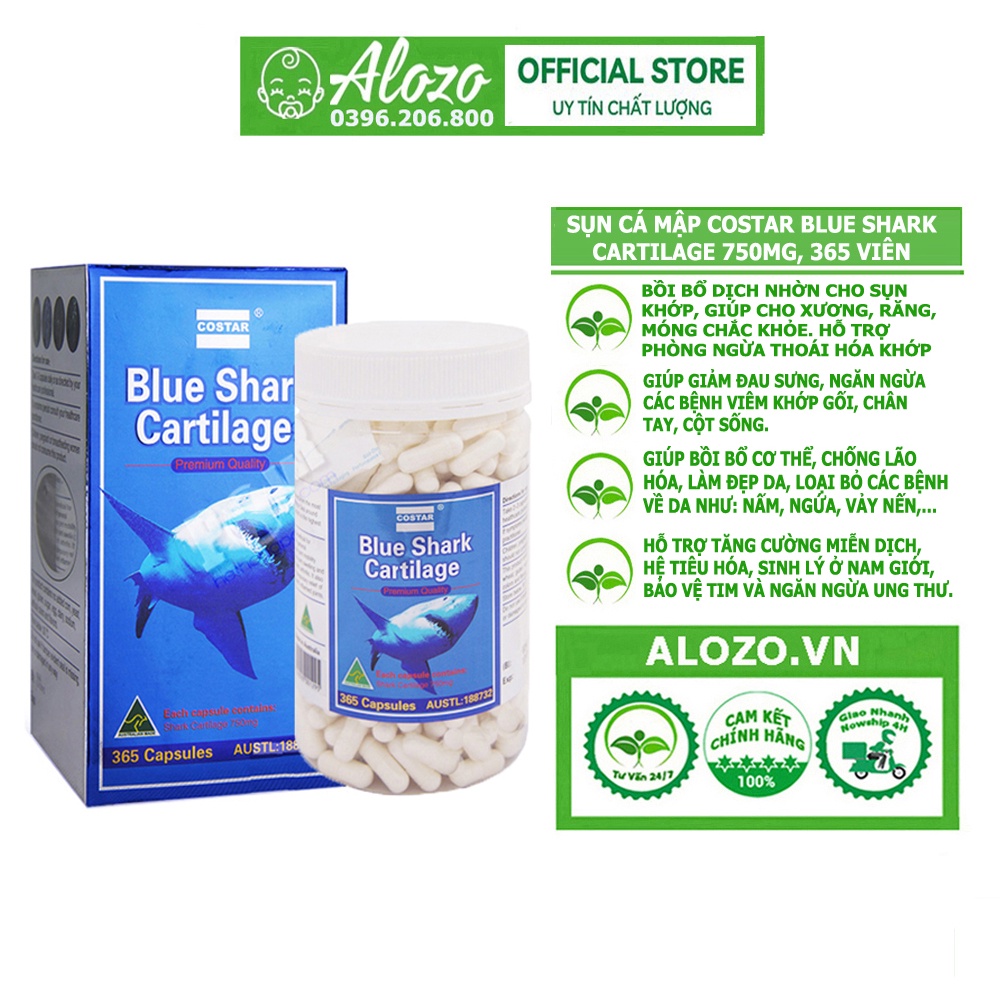 Sụn Cá Mập Costar Blue Shark Cartilage 750mg, 365 viên