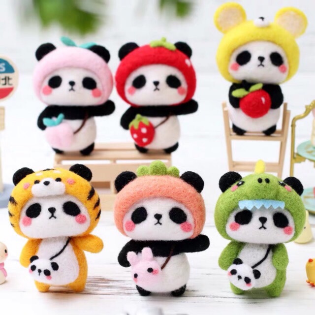 [Có hướng dẫn] Bộ kit len chọc Panda tinh nghịch