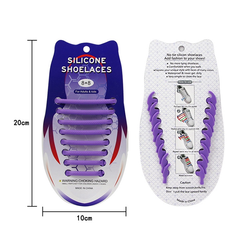 Set 16 Dây Giày Silicone Co Giãn Không Cần Buộc Tiện Lợi