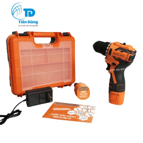 Máy Khoan Pin MACAN 18V không Chổi Than Pin 4 Cell