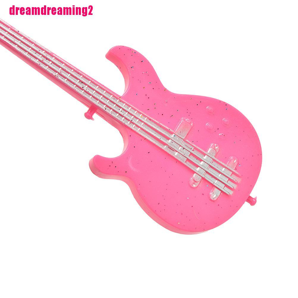 Mô Hình Đàn Ghita Màu Hồng Xinh Xắn Cho Búp Bê Barbie