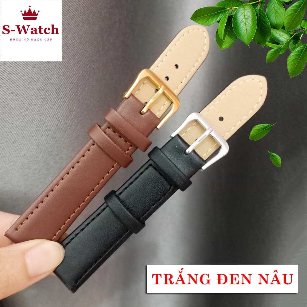 [FULL SIZE] Dây đồng hồ da PU siêu mềm 3 MÀU ĐEN, NÂU, TRẮNG size 12,14,16,18,20,22,24mm