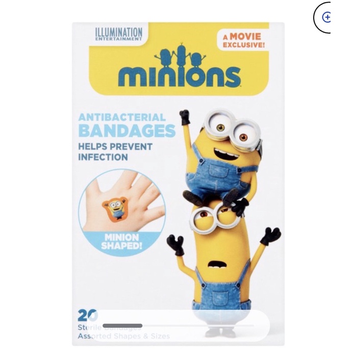 Hộp băng keo cá nhân Minion 20 miếng hàng usa