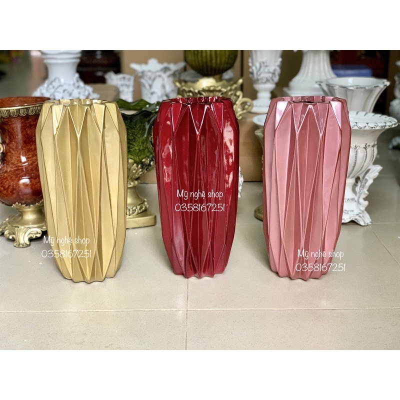 Bình hoa composite,Mỹ nghệ shop, decor, trang trí, quà tặng sinh nhật, tân gia, bình hoa giả, cao cấp mã ly trám
