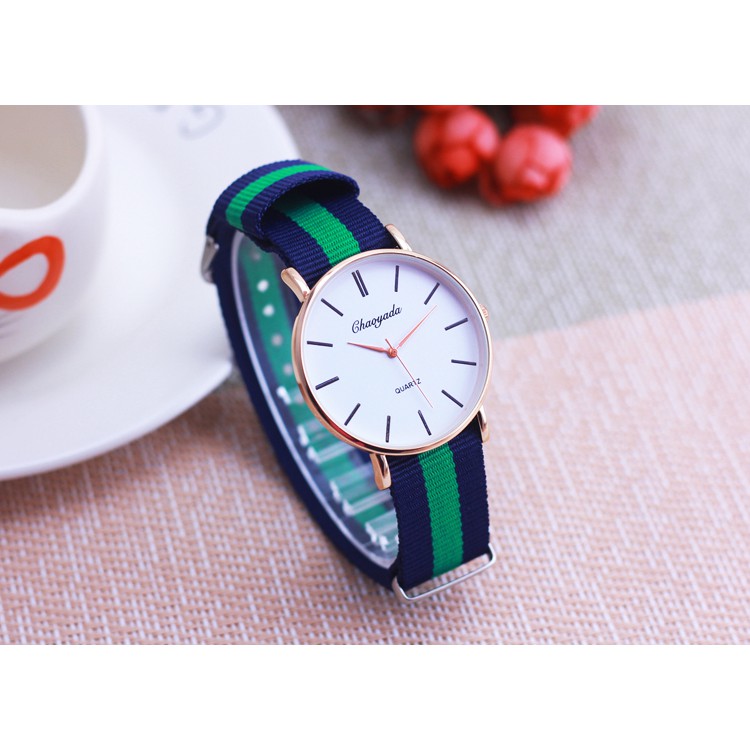 ĐỒNG HỒ NAM GENEVA DÂY VẢI 3 SỌC XANH - XANH - XANH | BigBuy360 - bigbuy360.vn