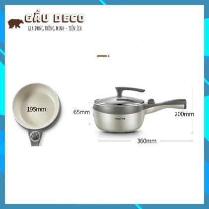 Nồi điện đa năng [FREESHIP] - Chính hãng Yoice - Chống dính, sử dụng đa năng - Nấu lẩu, chiên, xào, luộc inox 304