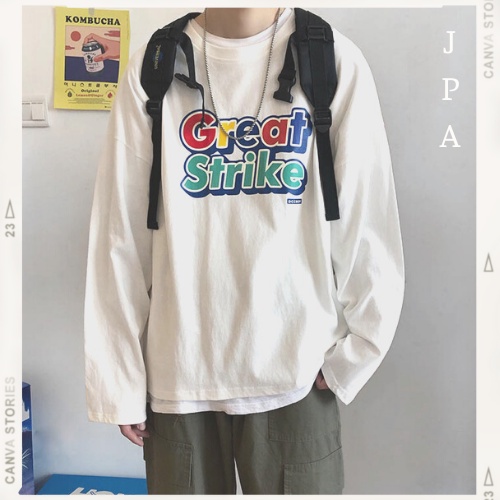 Áo thun tay dài cổ tròn unisex J11 Great Striker phông form rộng freesize oversize thời trang phong cách Hàn Quốc