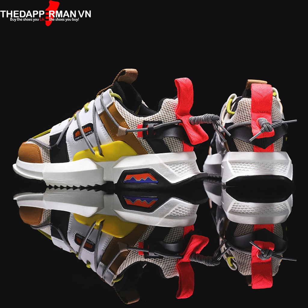 Giày Thể Thao Nam Sneaker Thedapperman XK008 Màu Vàng Trắng Độn Đế 5cm