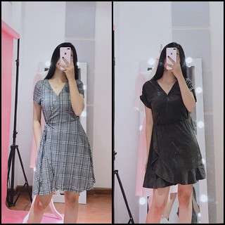 [ẢNH THẬT]  Đầm thun nữ chữ A vạt chéo thời trang VNXK - DXK009 | Shopee