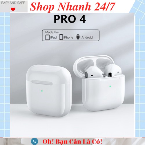 Tai nghe  Bluetooth Pro4 Inpod TWS  5.0 Cảm Biến Vân Tay - Nhỏ Gọn -Giá Đỡ