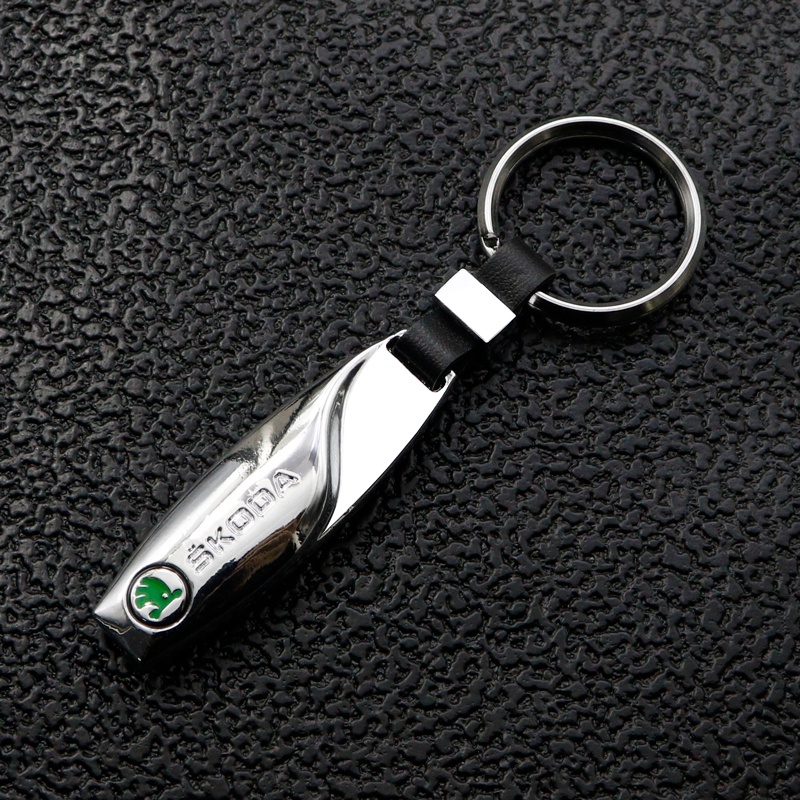 Móc Khóa Kim Loại Hình Giọt Nước 3D Cho Skoda Octavia A5 A7 RS Fabia Superb Rapid Yeti Kodiaq