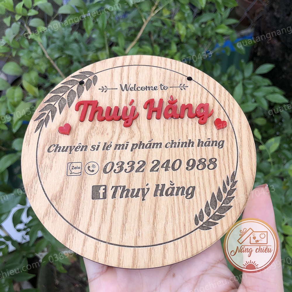Mẫu bảng gỗ tròn dành shop bán mỹ phẩm - Phụ kiện decor góc chụp ảnh siêu xinh - Chống bj trộm ảnh