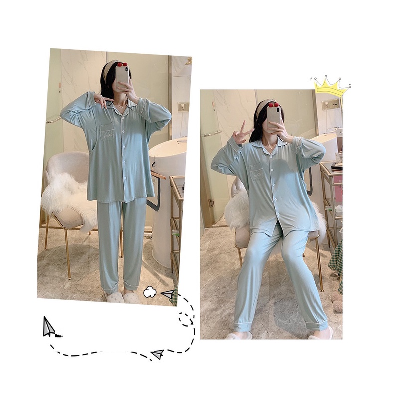 Bộ Bầu Dài Tay Sau Sinh Ở cữ-SAQ203 Chất COTTON Siêu Đẹp MÁT