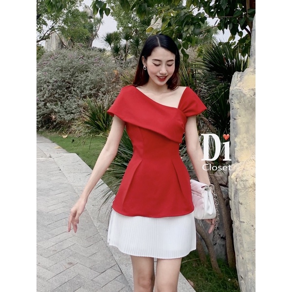 ÁO LỆCH VAI VÀ CHÂN VÁY DẬP LY - HÌNH THẬT SHOP CHỤP
