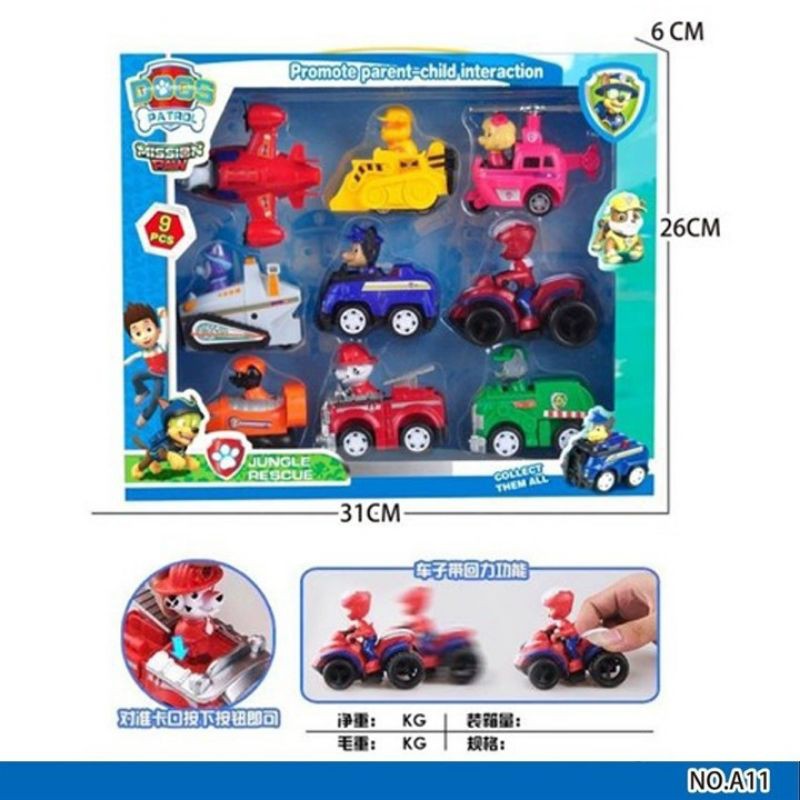 Set 9 Xe Đội Chó Cứu Hộ Paw Patrol - A11