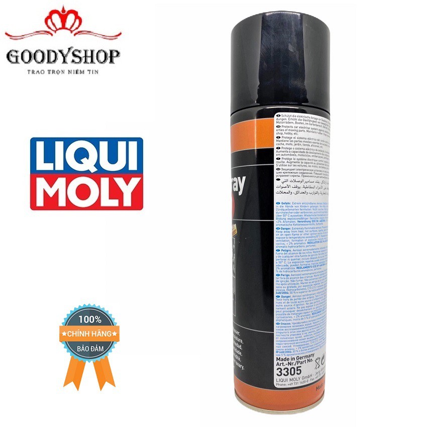 Chai xịt tẩy gỉ sét, bôi trơn đa năng Liqui Moly Multi-Spray Plus7 mã 3305 500ml GOODYSHOP