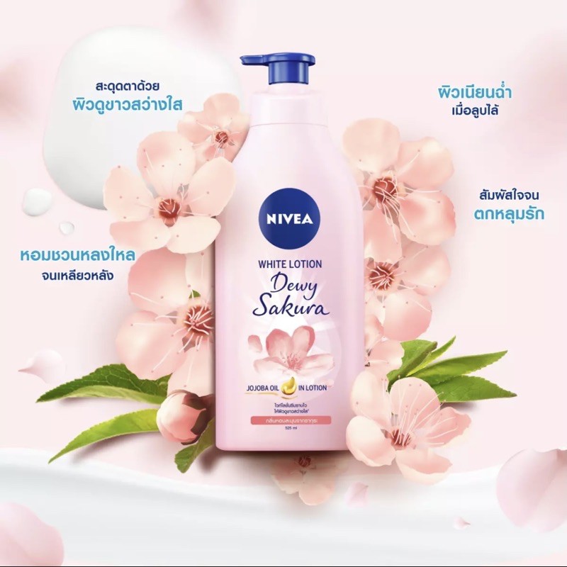 DƯỠNG THỂ TRẮNG DA NIVEA DEWY SAKURA - NIVEA COOLING LOTUS dưỡng thể chống nắng cấp ẩm và lưu hương hoa | BigBuy360 - bigbuy360.vn