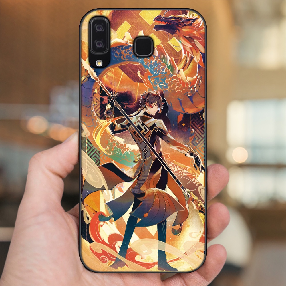Ốp lưng Samsung A8 Star viền đen in hình Zhongli Genshin Impact