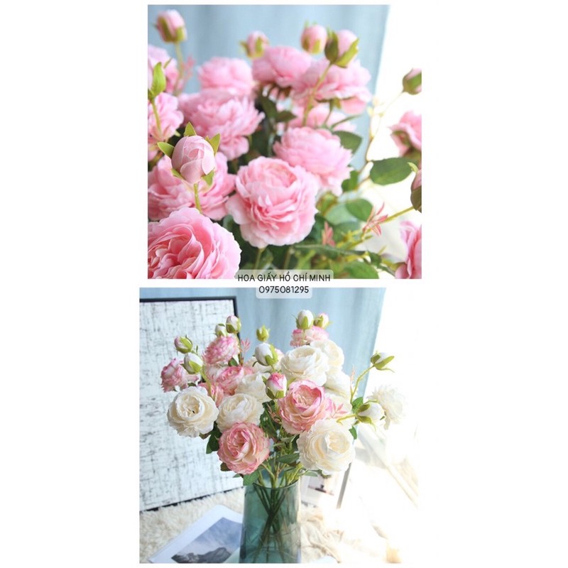 Hoa hồng tây 3 bông siêu đẹp, hoa hồng giả trang trí tiệc cưới, trang trí nhà cửa, nhà hàng (hình ảnh và clip thật)