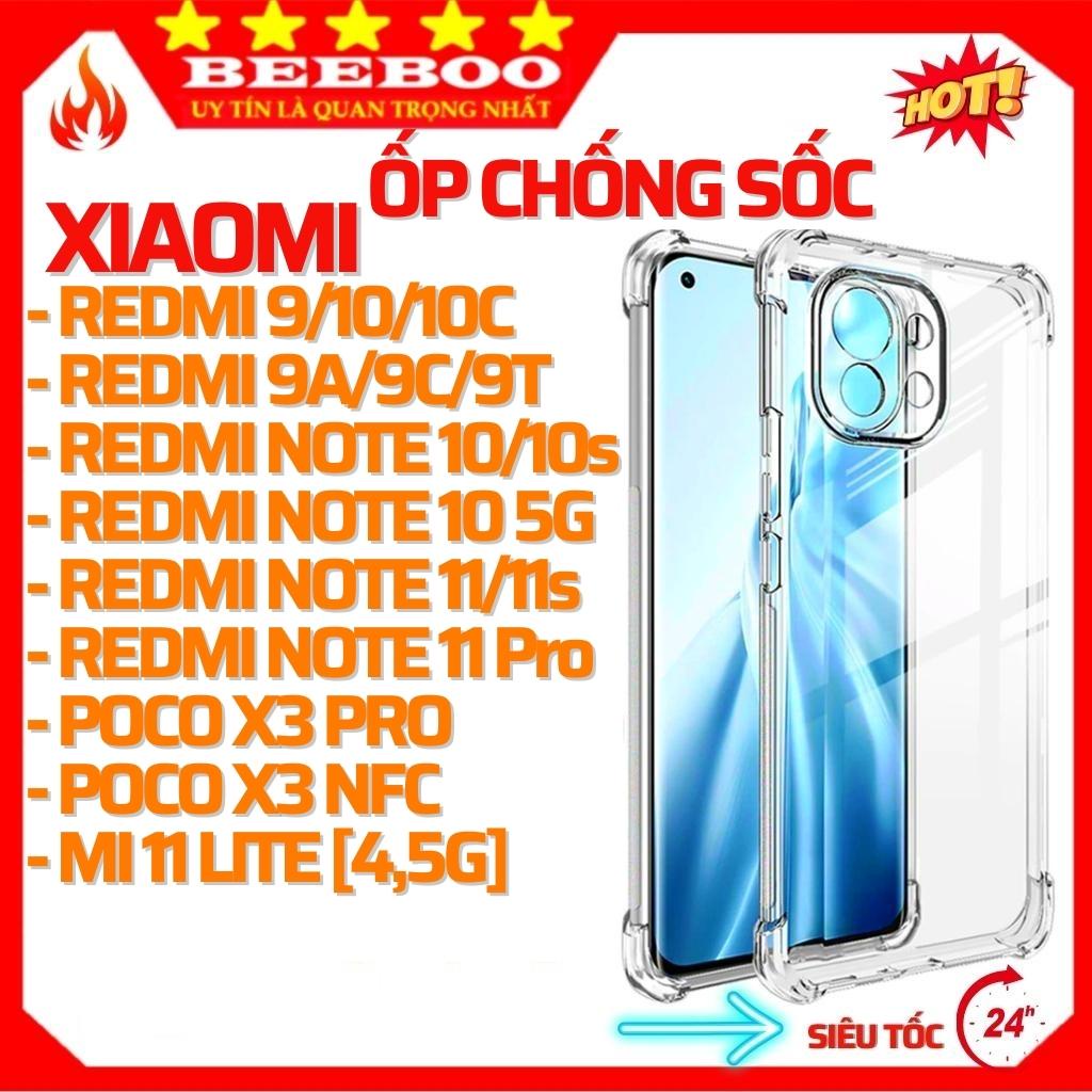 Ốp lưng poco x3 pro/ x3 nfc/ redmi note 10/10S/10 5G/11/11s/11 pro, redmi 9/9A/9C/9T/10/10C/K30, mi 11 lite - trong suốt