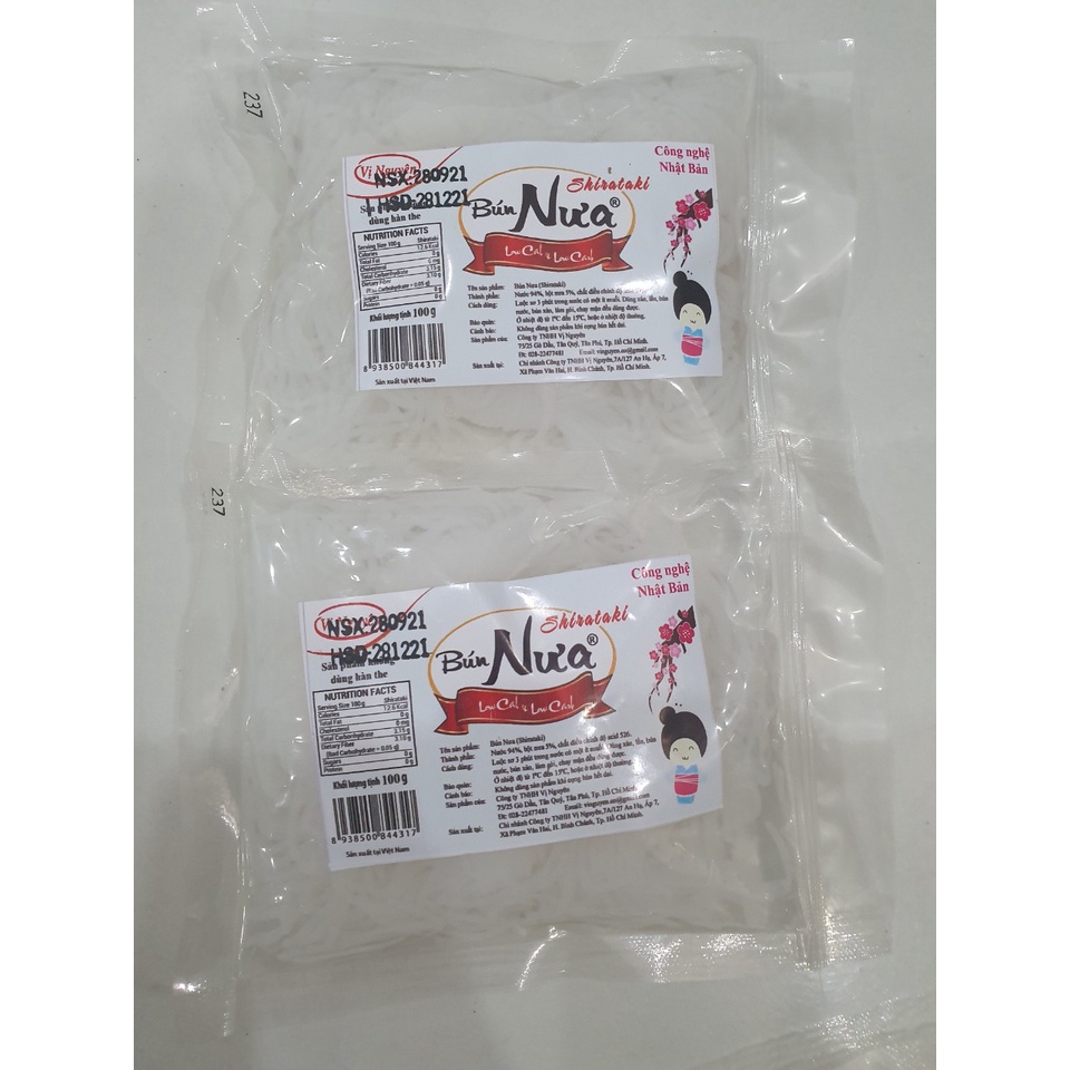 Combo 10 Gói Bún Nưa Cuộn Keto Das Vị Nguyên Gói 100Gram